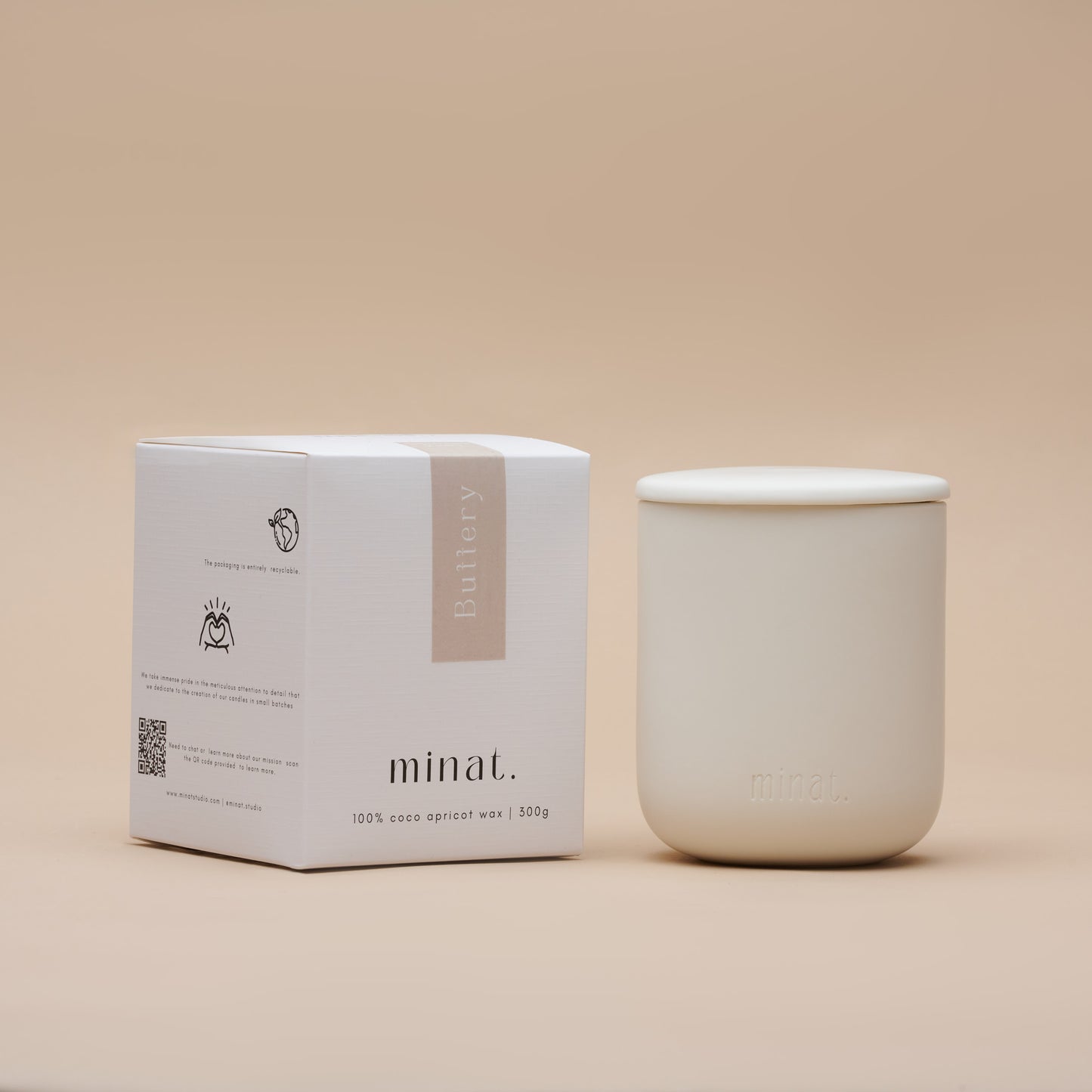 Buttery Natural Candle Side Box