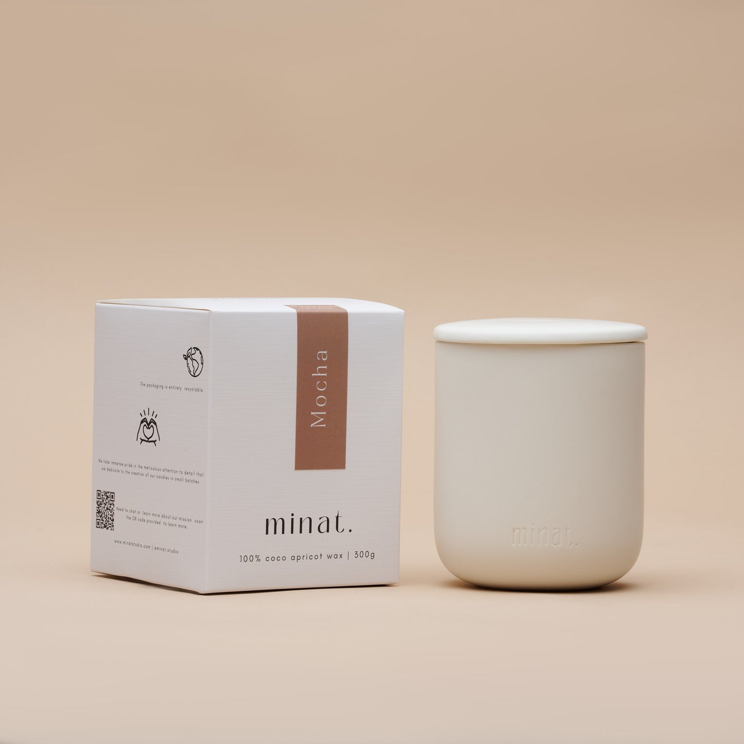 Mocha Natural Candle Side Box