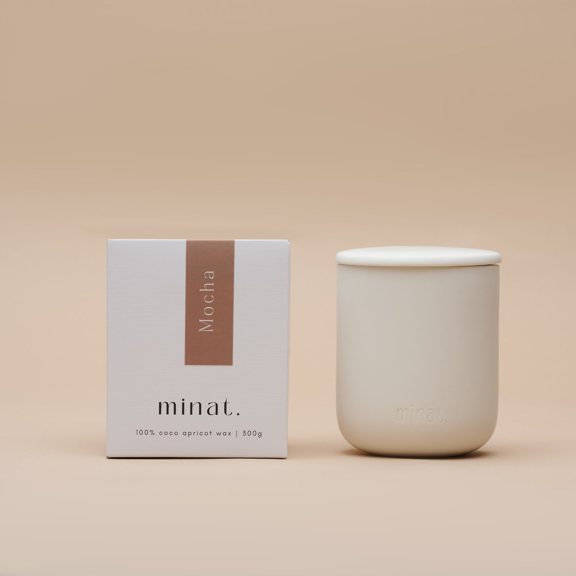 Mocha Natural Candle Front Box