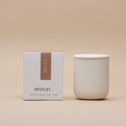 Mocha Natural Candle Front Box